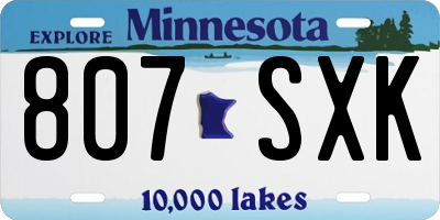MN license plate 807SXK
