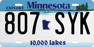 MN license plate 807SYK