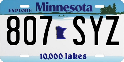 MN license plate 807SYZ