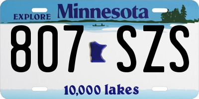 MN license plate 807SZS
