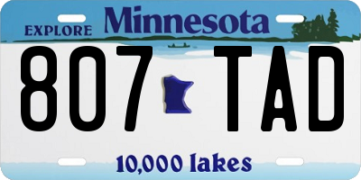 MN license plate 807TAD