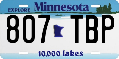 MN license plate 807TBP