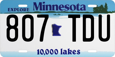 MN license plate 807TDU