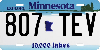 MN license plate 807TEV