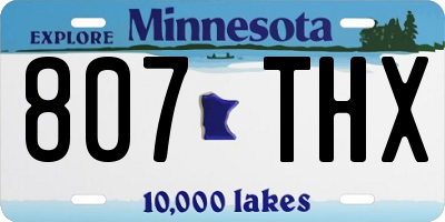 MN license plate 807THX