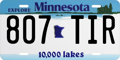 MN license plate 807TIR