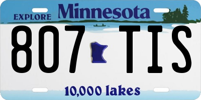 MN license plate 807TIS