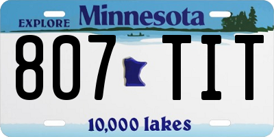 MN license plate 807TIT