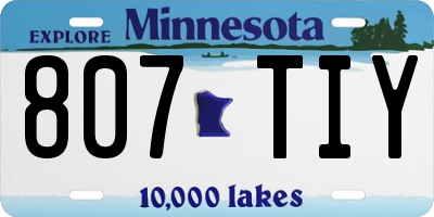 MN license plate 807TIY