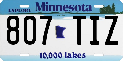 MN license plate 807TIZ