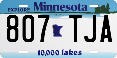 MN license plate 807TJA