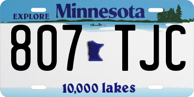 MN license plate 807TJC