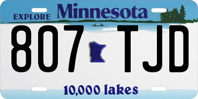 MN license plate 807TJD