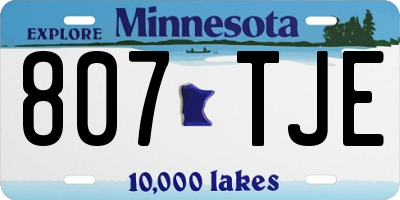 MN license plate 807TJE