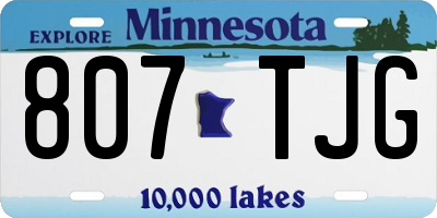 MN license plate 807TJG