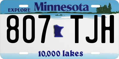 MN license plate 807TJH