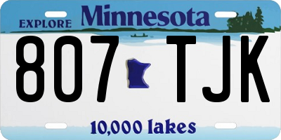 MN license plate 807TJK