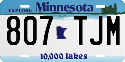 MN license plate 807TJM