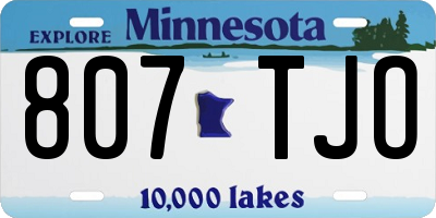 MN license plate 807TJO