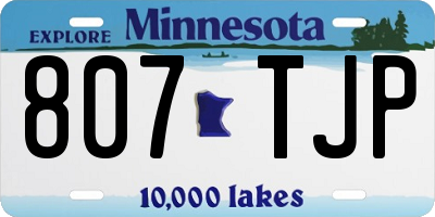 MN license plate 807TJP