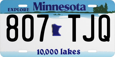 MN license plate 807TJQ