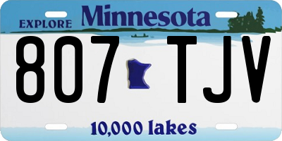 MN license plate 807TJV