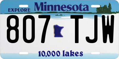 MN license plate 807TJW