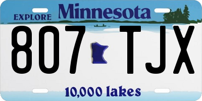 MN license plate 807TJX