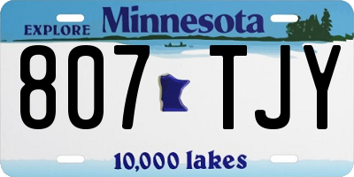 MN license plate 807TJY