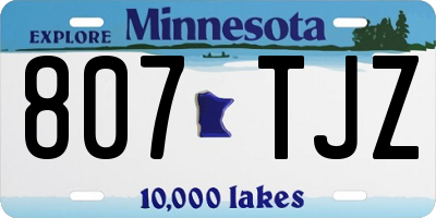 MN license plate 807TJZ