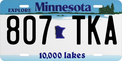 MN license plate 807TKA
