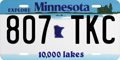 MN license plate 807TKC