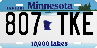 MN license plate 807TKE