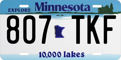 MN license plate 807TKF