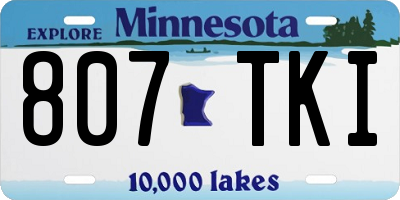 MN license plate 807TKI
