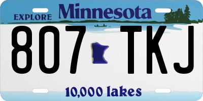 MN license plate 807TKJ
