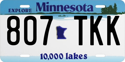 MN license plate 807TKK