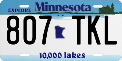 MN license plate 807TKL