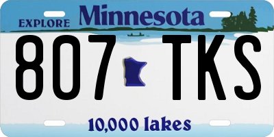 MN license plate 807TKS
