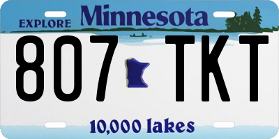 MN license plate 807TKT