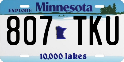 MN license plate 807TKU