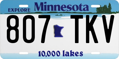MN license plate 807TKV