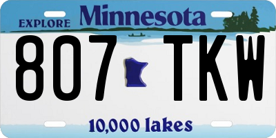 MN license plate 807TKW