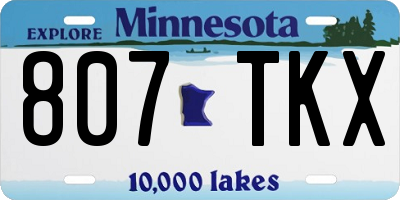 MN license plate 807TKX