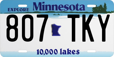 MN license plate 807TKY