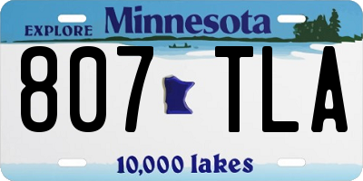MN license plate 807TLA
