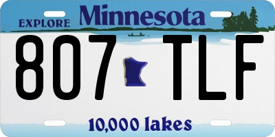 MN license plate 807TLF