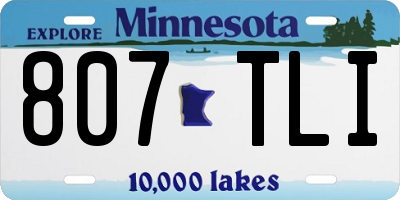 MN license plate 807TLI