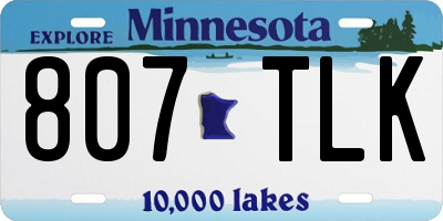MN license plate 807TLK