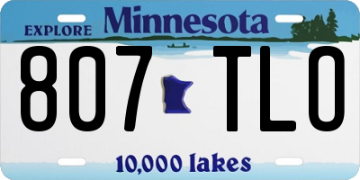 MN license plate 807TLO